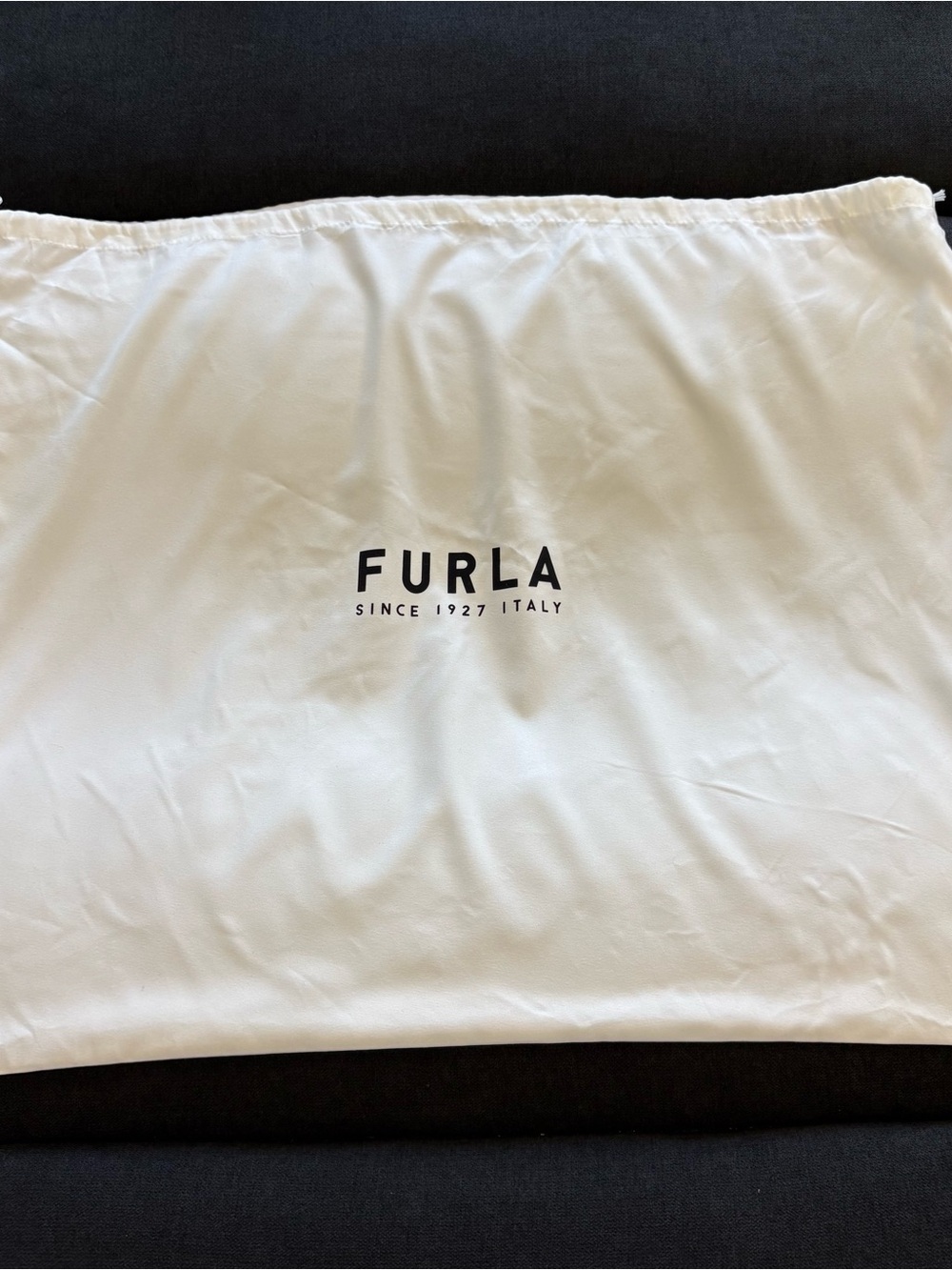 Furla White Satin Dust Bag Drawstring Storage Bag Large